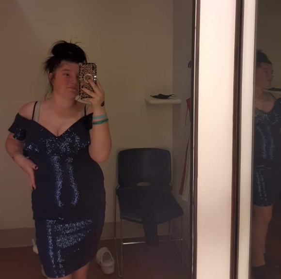 Macy's Dresses Blue Sequin Dress Poshmark